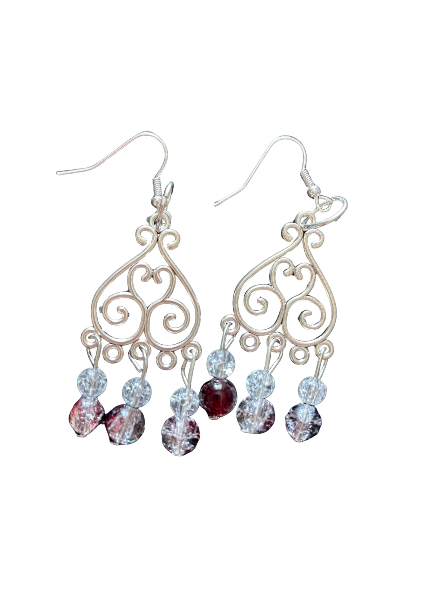 Boucles D'Oreilles Boheme Plaqué Argent et cristal