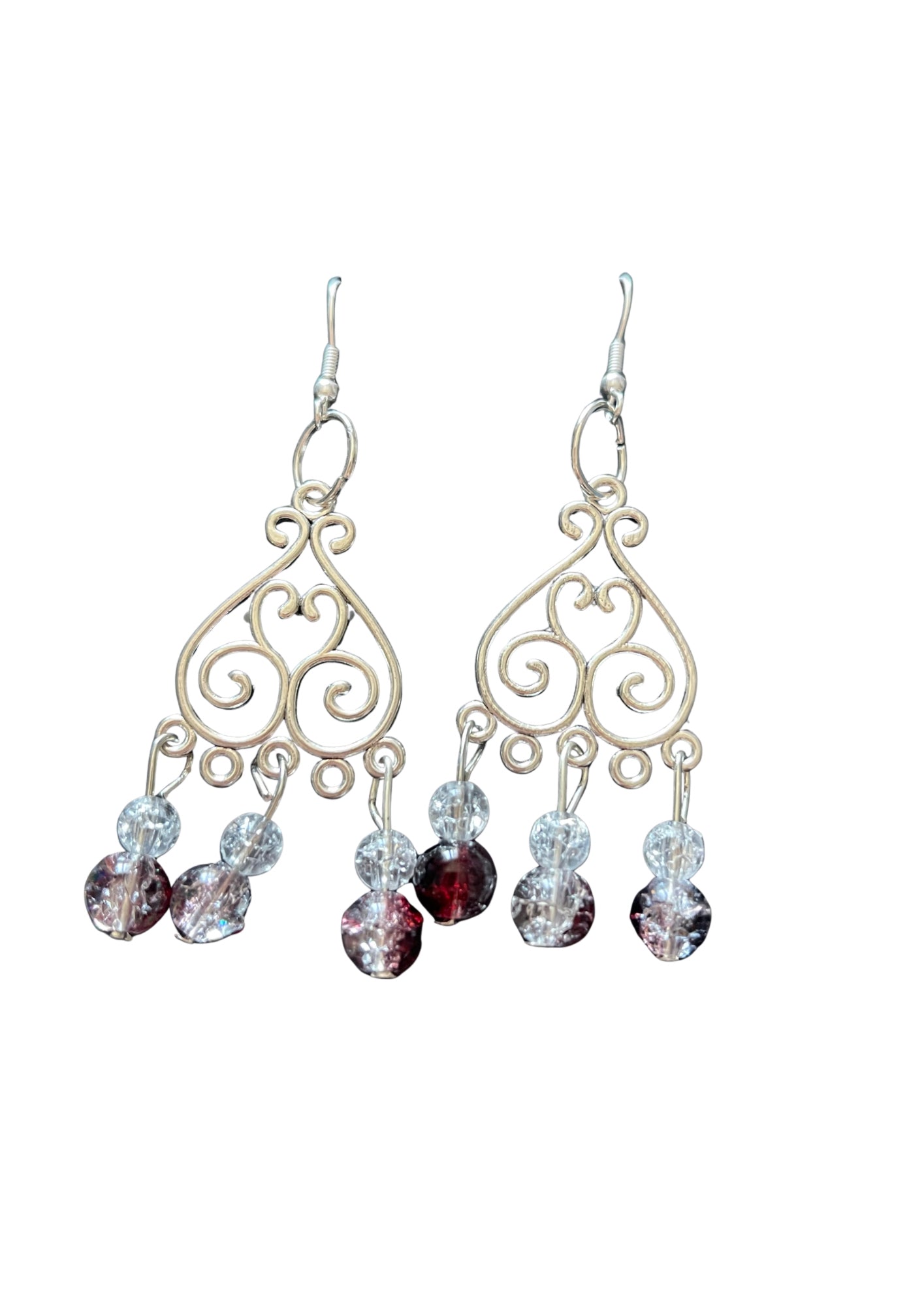 Boucles D'Oreilles Boheme Plaqué Argent et cristal