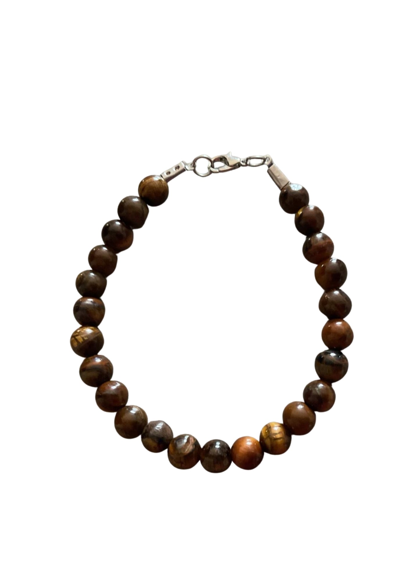 Bracelet artisanal composé de perles d'œil de tigre pierres de protection