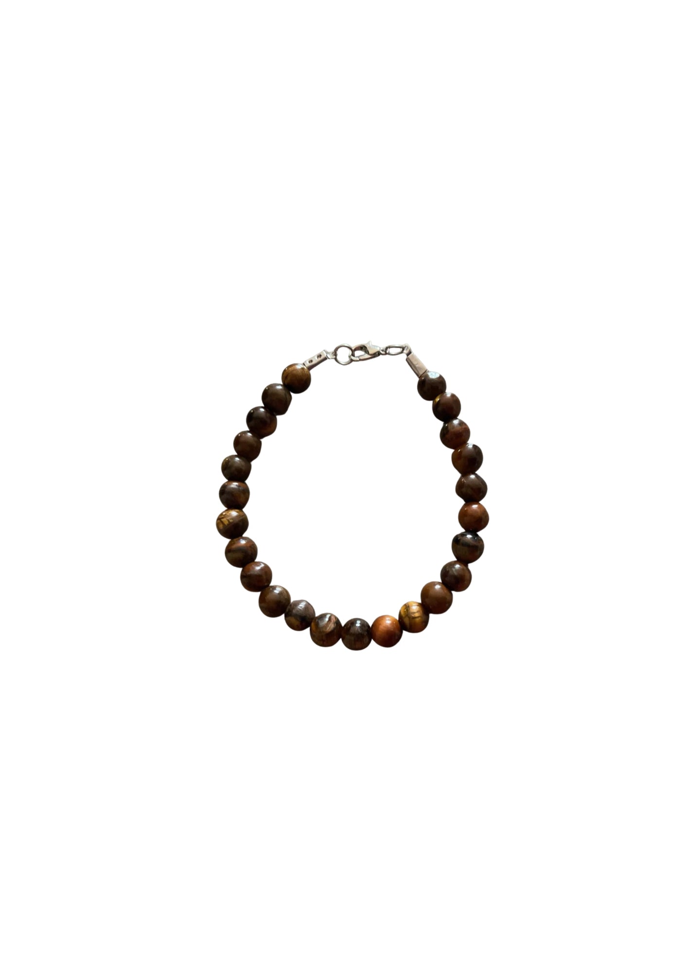 Bracelet artisanal composé de perles d'œil de tigre pierres de protection